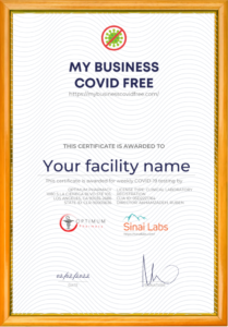 A My Business COVID Free Certificate